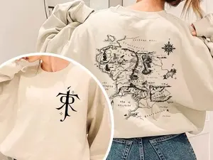 Vintage LOTR Crew Neck Sweatshirt, The Hobbits Game Top, Trending Gift for Men and Women, Casual Unisex Pullover, Perfect for Fans	