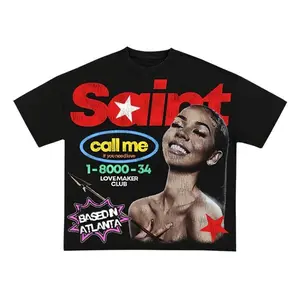 Vintage Saint Call Me If You Need Love Graphic 100_25 Cotton T-Shirt, Fashion Y2k, Oversized T-shirts, streetwear Unisex T-Shirt Gildan 5000 Casual Fabric Round Neck Classic Man Menswear Clothes Fitte