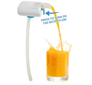 Rechargeable Automatic Drink Dispenser, Touch Press Beverage Pump, No Drip No Spill Universal Bottle Extractor, Fits 2.5-4.5cm Bottlenecks, Portable Electric Water Milk Juice Dispenser (White/Orange)
