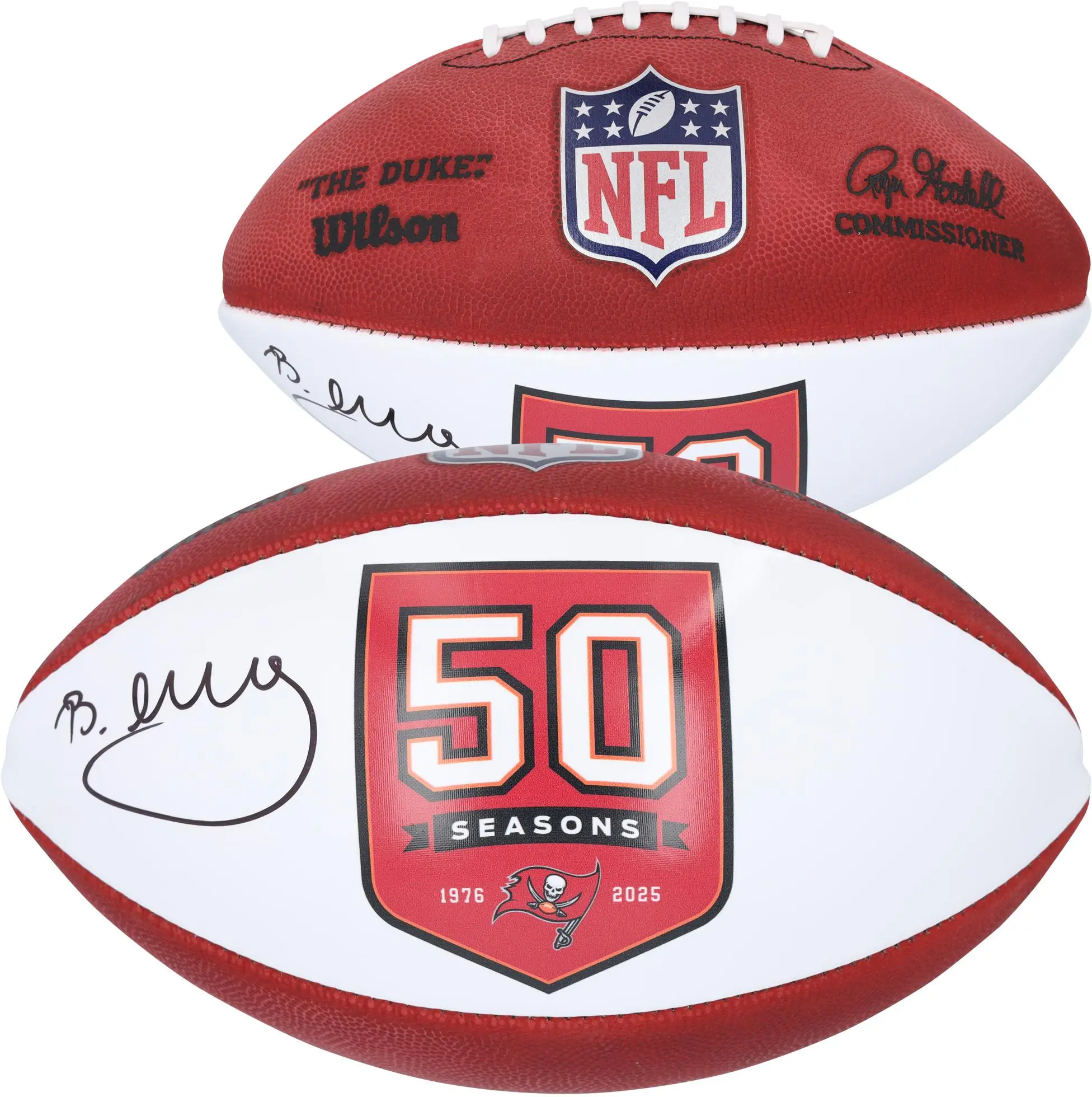 Bucky Irving Tampa Bay Buccaneers Autographed 50th Season Wilson White Panel Football - Fanatics Authentic Certified