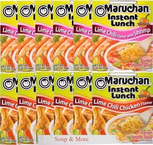 Maruchan Ramen Instant Cup Noodles 12 Count - 6 Lime Chili Chicken & 6 Lime Chili Shrimp