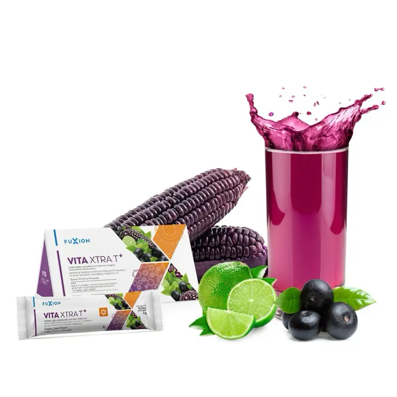FuXion Vita Xtra T - Fast Acting Energizing Herbal Tea - Energy Boost Powder - Natural Vitality Support - 28 Sticks Beverage Vitamin Drink Flavor