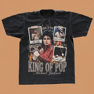 Michael Jackson King of Pop Vintage Bootleg T-Shirt, Thriller MJ Graphic Tee