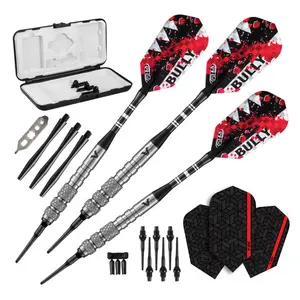 Viper Bully Darts 80% Tungsten Soft Tip Darts 3 Knurled Rings 18 Grams
