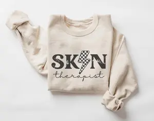 Retro Esthetician Sweatshirt, Skin Therapist Sweater, Aesthetician Gifts, Graduation Gift for Esthetician, Checker Beautician Crewneck