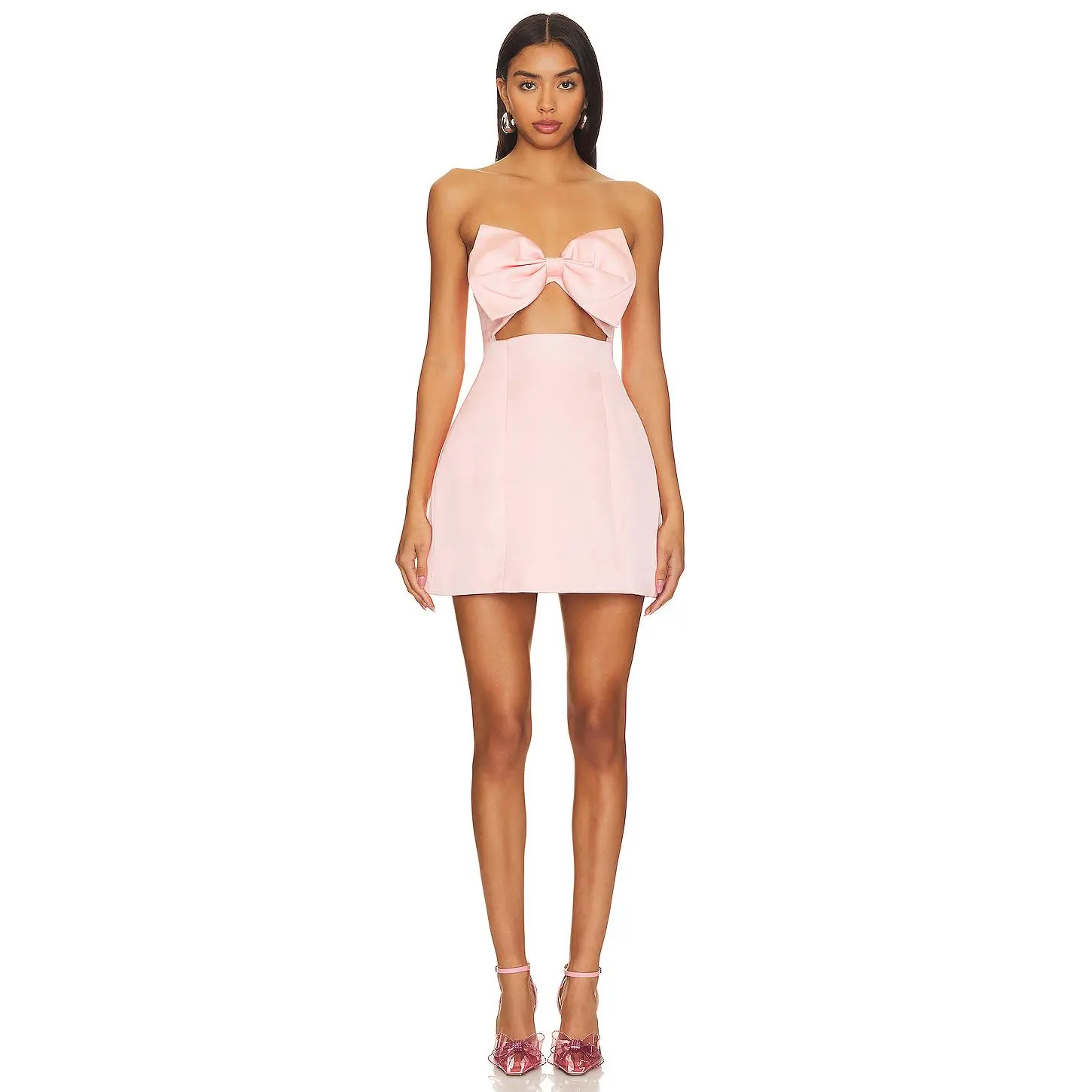 purple strapless dress mini Yasmin Bandeau Mini Dress in Slinky Lilac
