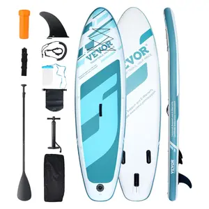 VEVOR Inflatable Stand Up Paddle Board, TikTokShopBlackFriday, 11' x 33" x 6" Wide SUP Paddleboard, with Board Accessories, Pump, Paddle, Fin, Phone Bag, Backpack, Ankle Leash, Repair Kit, Non-slip Deck for Youth & Adults