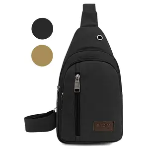 Men's Retro Fashion Solid Color Canvas Crossbody Bag Stylish Durable Perfect for Daily Use and Trave