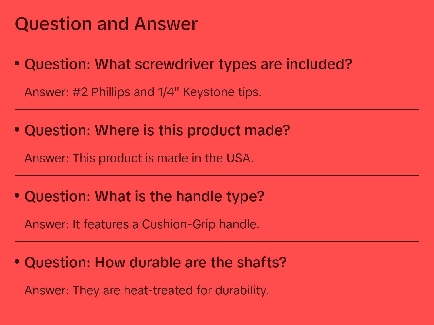 Klein Tools 85442 Screwdriver Set, 1/4 Keystone and #2 Phillips Precision Machined Tips, Cushion-Grip Handles, 4-Inch Shank, 2-Piece