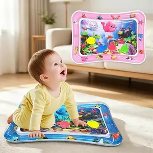 Inflatable tummy time water play mat for babies, infants, and toddlers aged 3–12 months; promotes development; baby gifts; summer vibes gift for kids and anime fans