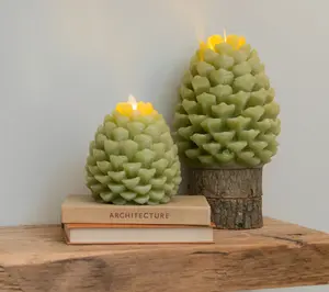 Luminara Set of (2) Pinecone Flameless Figural Candles