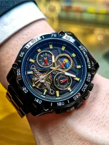 Men's High-End Mechanical Watch, Automatic Skeleton Tourbillon, Luminous Calendar, Fashionable Round Analog Face, Ideal Gift Choice, Automatic Watches, Trendy Watch, Mechanical Style Watches