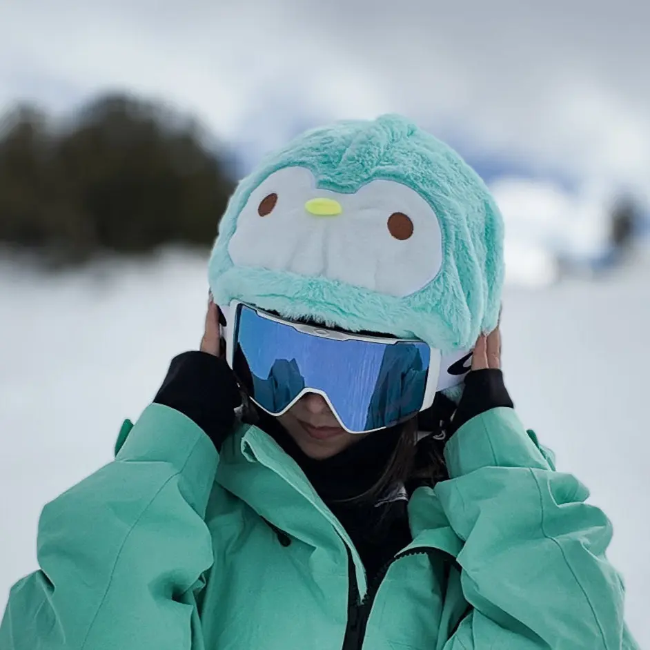 Ski Helmet Cover - Penguin, One-size-fits-all, Fun Accessory for Ski & Snowboard Helmets, Adults & Kids Helmets Compatible