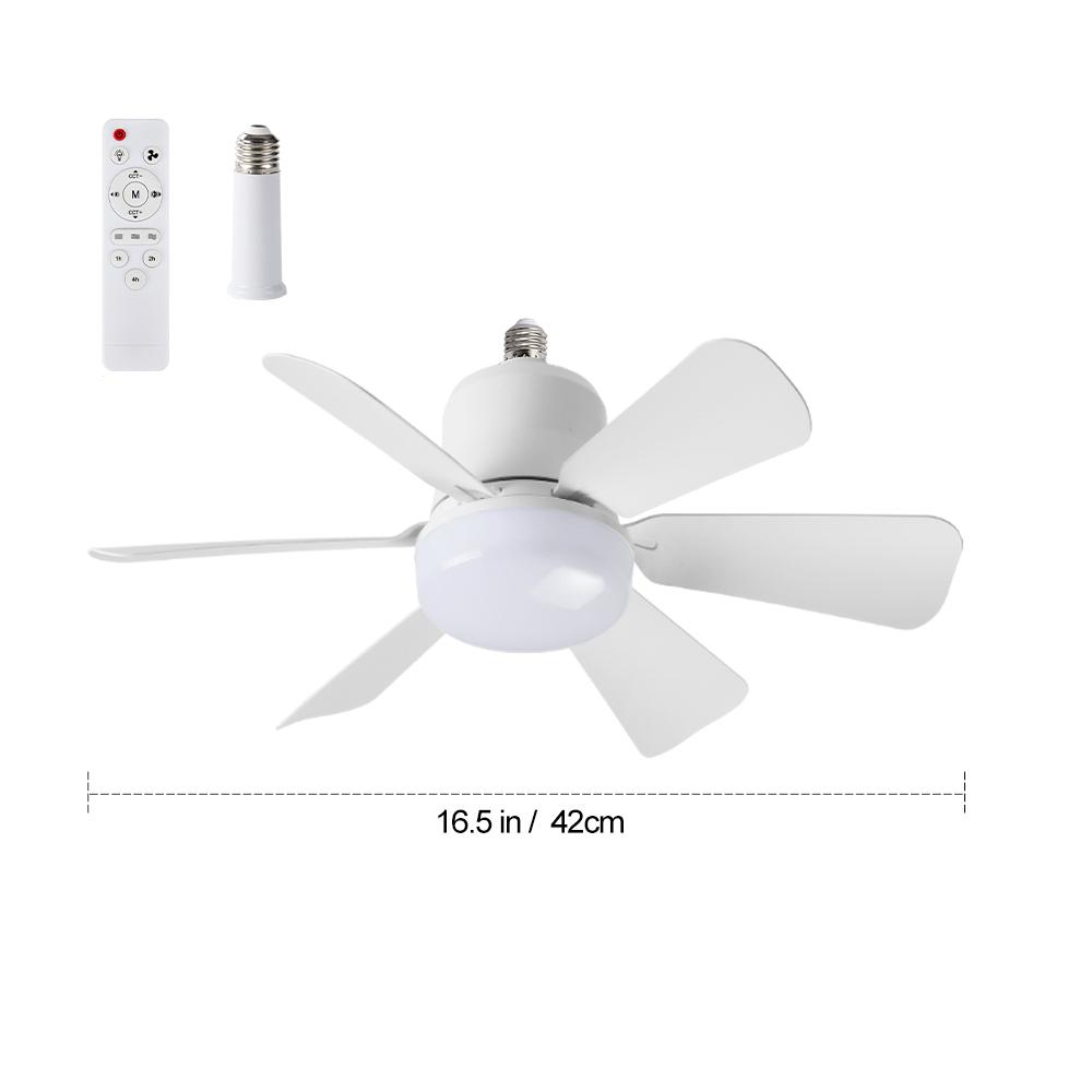 3-in-1 Socket Fan Light with Remote - Easy Install Ceiling Fan with Dimmable LED for Bedroom, Kitchen & Garage | No Wiring Needed