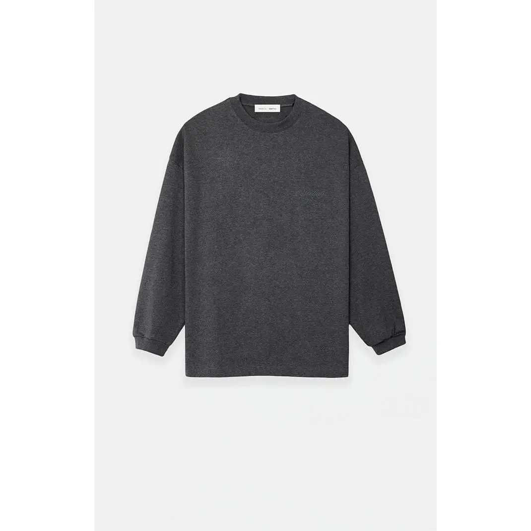 Fear of God ESSENTIALS Men's Charcoal Heather Classic Long Sleeve T-Shirt Fear of God ESSENTIALS Men's Charcoal Heather Classic Long Sleeve T-Shirt