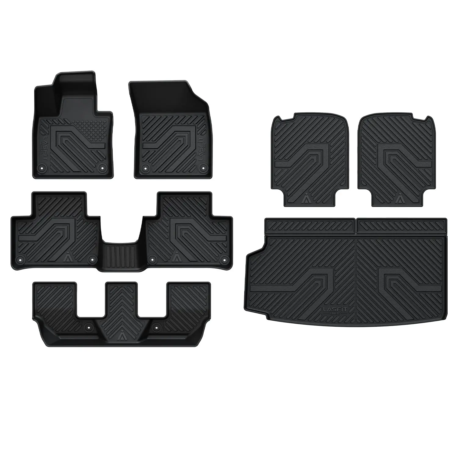 Lasfit Waterproof Automotive Mats & Car Interior Kit - Custom Car Accessories for 2016-2026 Volvo XC90, Including Floor, Seatback, Cargo Components
