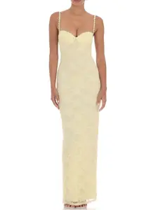 Lucy In The Sky Lace Floral Trim Maxi Dress in Yellow
