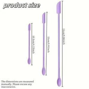 3-Piece Silicone Cosmetic Scoop and Spatula Set, Beauty Equipment, Dual-Ended Multi-Functional Beauty Tool for Jars and Bottles, Ideal for Creams, Lotions, Serums, Portable, Durable, Easy to Clean, Reusable Makeup Tool
