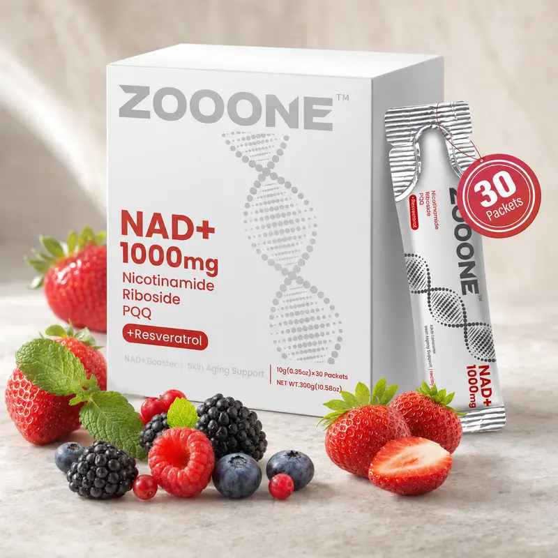 1000mg NAD+ Booster Oral Sachets NR PQQ Resveratrol Cellular Metabolism Anti-Fatigue & Skin Aging Care Individual Packets