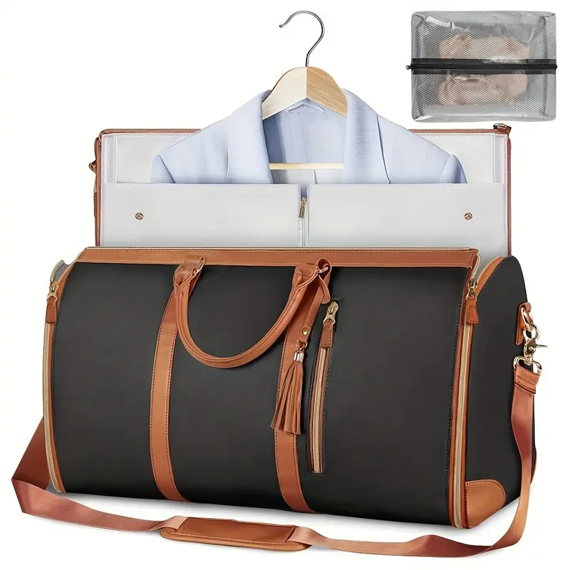 Women's Carry On Garment Luggage - Large Synthetic Multipurpose Travel Luggage with Shoe Pouch, Foldable Storage for Business Trips, Bag Organization Features
