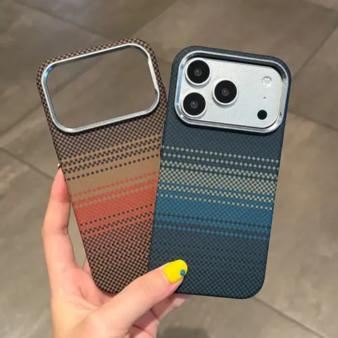 Ultra-Thin Carbon Fibre Smartphone Case - Premium Kevlar Texture, Frosted Skin Feel, Heat Dissip Protection Casing Cover for iPhone 17 Pro Max/17 Air/16/15/14 Plus/12 Pro Max Mobile Accessories