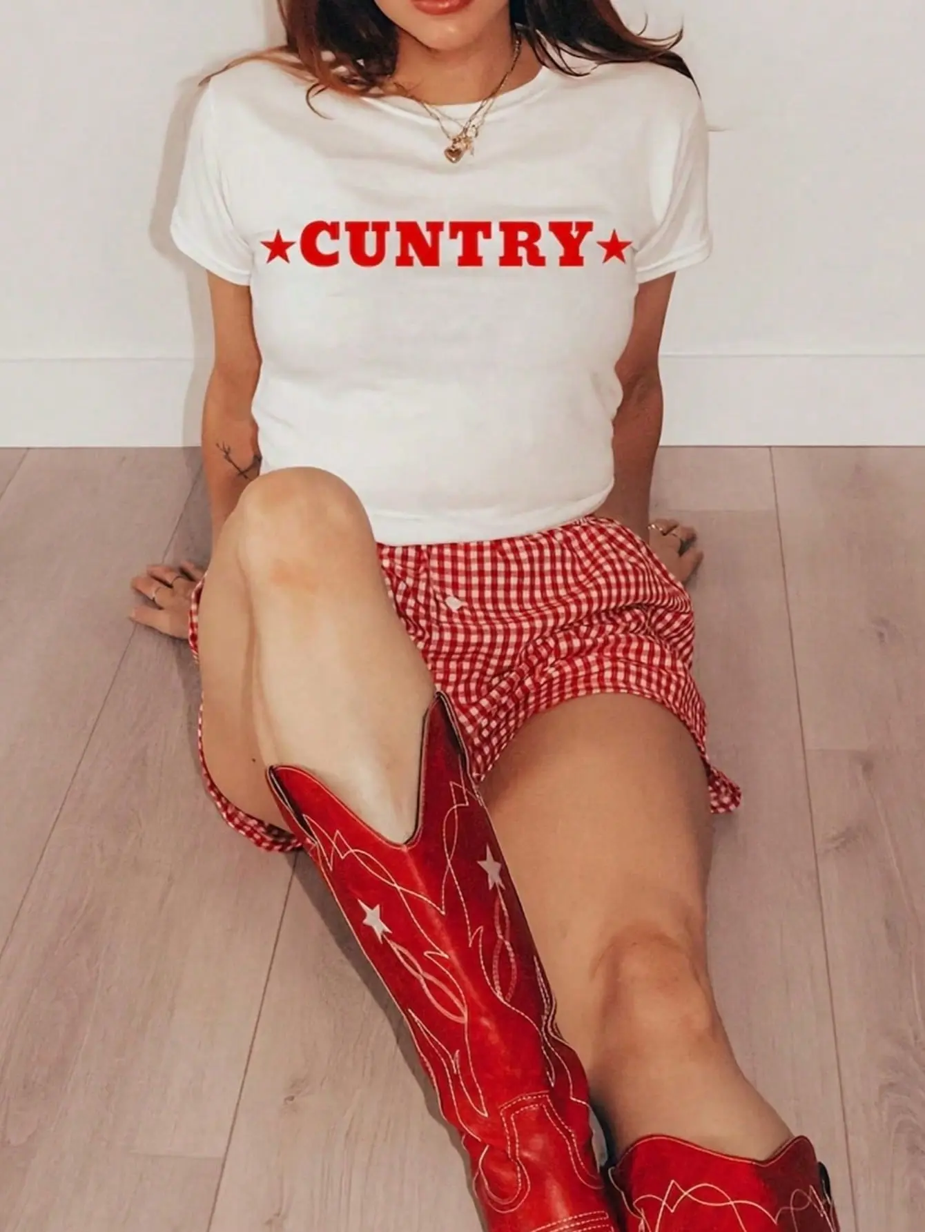 Women's Soft Cotton Round Neck Short-Sleeve T-Shirt - Breathable Regular-Length Country Cowboy Western Top for Everyday Casual, Valentine's Day Wear