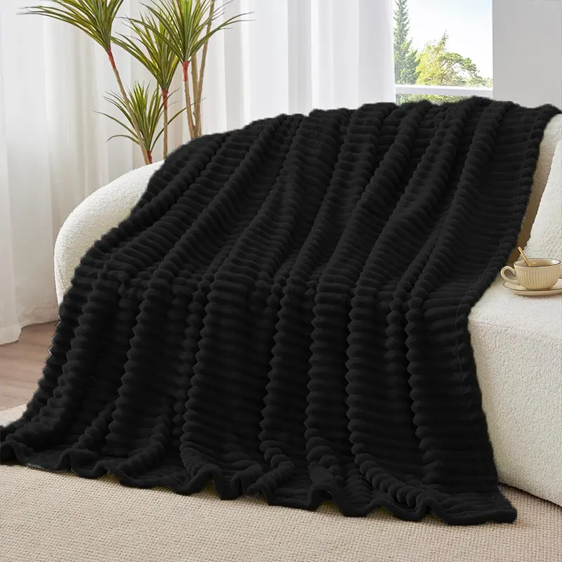Flannel Soft Warm Blanket, Drawstring Design, Soft Rabbit Fur, Anti-Static, All Seasons, New Year Gift, Valentine's Day Gift, Soft Warming Blanket, Cozy Warm Blanket, Cozy Blankets