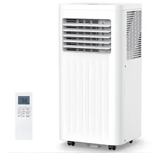 COWSAR 8,000 BTU Portable Air Conditioners with Remote, Portable AC Unit Cools Up to 350 Sq.ft, Built-in Cool, Dehumidifier, Fan Modes, Room Air Conditioners with Digital Display/Swivel Wheels, White