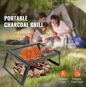 Heavy-duty bonfire grill, RV camping barbecue grill, wood fire rack, kitchen shelf, barbecue grill, suitable for outdoor camping picnic, RV party bonfire heating, sturdy and durable, men's gifts, good gifts