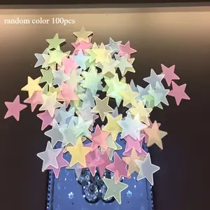 Luminous Star Wall Sticker - Decorative Wall Sticker, UV/Black Light Activated Fluorescent Plastic Sheet, Suitable for Room, Bedroom, Ceiling and Wall Decoration - Glow under UV, easy to tear and easy to stick Art Decoration