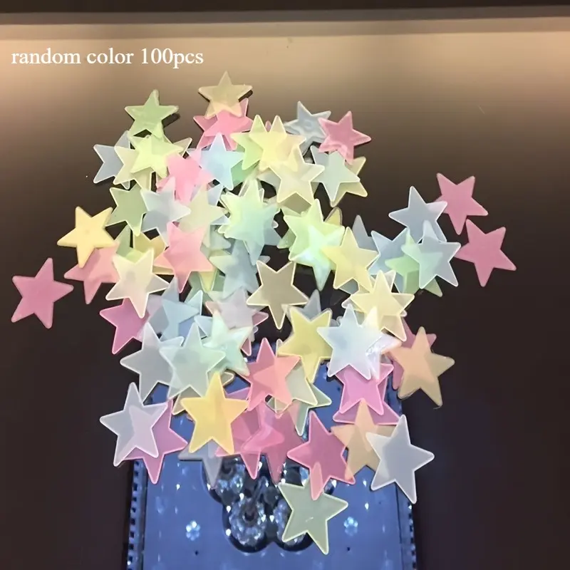 Luminous Star Wall Sticker - Decorative Wall Sticker, UV/Black Light Activated Fluorescent Plastic Sheet, Suitable for Room, Bedroom, Ceiling and Wall Decoration - Glow under UV, easy to tear and easy to stick Art Decoration Home Decor