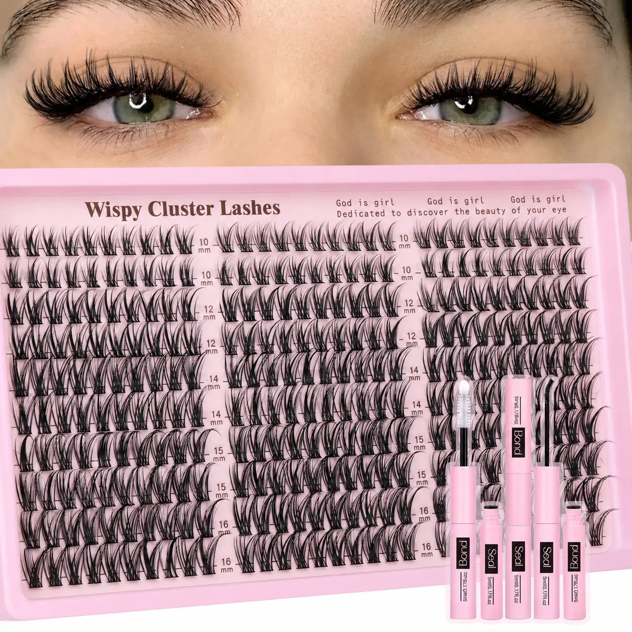 Muse Lash Clusters Kit Wispy Natural DIY Extension 10-16mm for Clean Makeup Daily Flawless Look Lightweight Beginner Friendly Eyelash Eyelashes