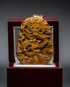 Dragon Flying Over four Seas Tiger Eye Jade
