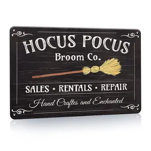 Spooky Hocus Pocus 8X12 "Metal Halloween Door Sign - Perfect For Indoor/Outdoor Decor, Home, Office, Haunted House & Yard