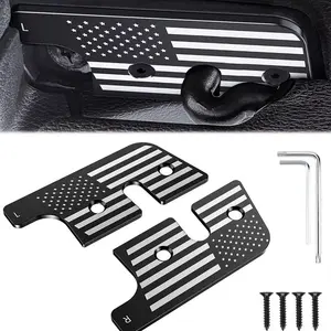Fits For Jeep Sun Visor Repair Kit Aluminum Alloy American Flag Sun Visor Clips Compatible With Jeep Wrangler JK 2018/ JL 2018-2023/2020-2023 Gladiator Accessories Easy Repair Loose Visor