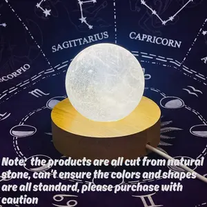 [Magic Crystal] High Quality Natural Clear Quartz Crystal Ball with Color Changing Light - Gift for Crystal Lover, DIY Decoration, Present for Men & Women - Festival Ornaments, Holiday Decor, Christmas, Halloween, Easter, New Year, Valentine's Day