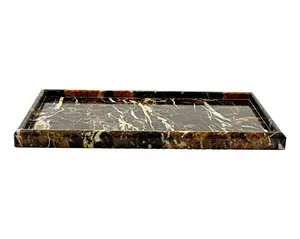 Bathroom Tray - Luxury Bathroom Vanity Tray of Michelangelo Marble
