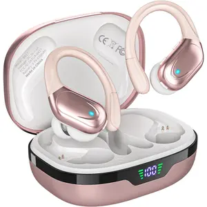 Wireless Earbuds, Sports Bluetooth Headphones, 80Hrs Playtime Ear Buds with LED Power Display, Noise Canceling Headset, IPX7 Waterproof Earphones for Workout/Running(Rose Gold)