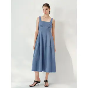 URBAN REVIVO 2026 WomensWear Denim Maxi Dresses