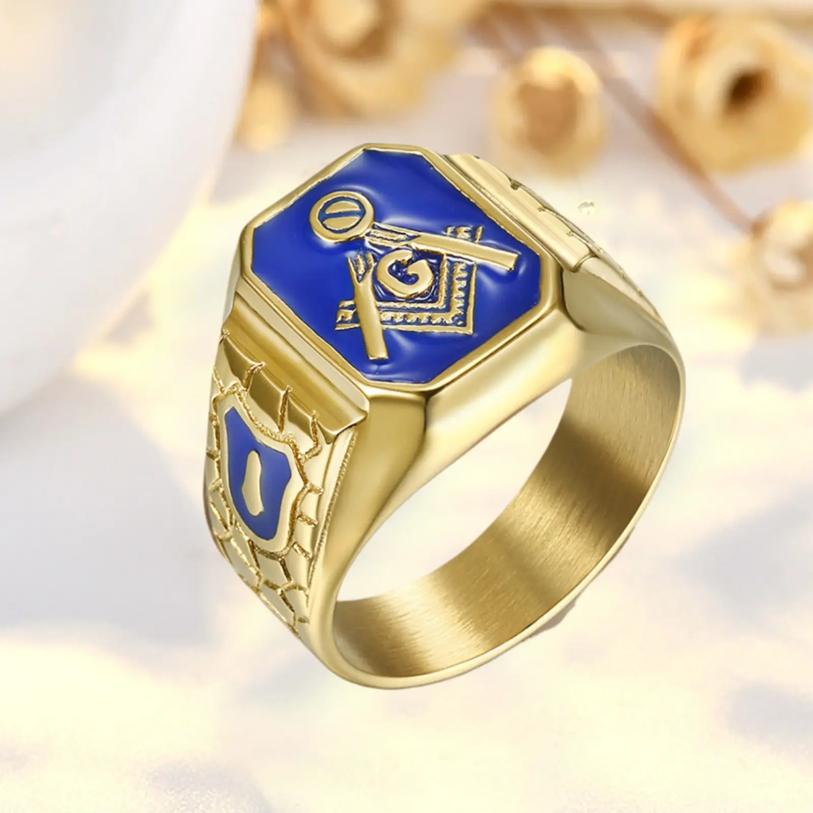 Men's Vintage Hip-Hop AG Letter Stainless Steel Ring - Anti-Rust Steel Jewelry, Daily Wear Fashion Costume Accessory, Party Gift, Stainless Steel Jewelry, Hip Hop Rings