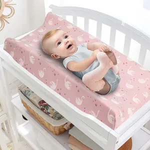 Baby Changing Pad Cover Set, Soft Cotton Diaper Changing Mat, Fun Print Design, Portable Breathable Newborn & Toddler Use Gift Idea