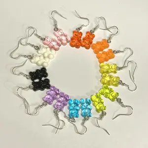 Cute Gummy Bear Earrings Colorful Fun for Summer Kids and Teens