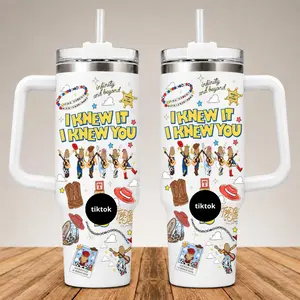 I Knew It Knew You Tumbler 40oz With Handle, Cowgirl Like Me Cup, Gift For Music Fan, You've Got a Friend In Me