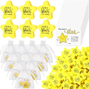 25 Sets Back to School Inspirational Star Erasers with Motivational Cards and Organza Bags,Classroom Rewards for Students, Teacher Prize Box Gifts, First Day of School Favors, Student Incentives, Class Party Gifts and School Supplies