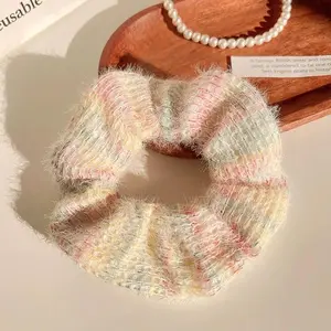 2PCS  Plush Pig Large Intestine Hair Tie High Elastic Multicolor Scrunchie for Autumn Winter Cozy Warmth Hair Band2