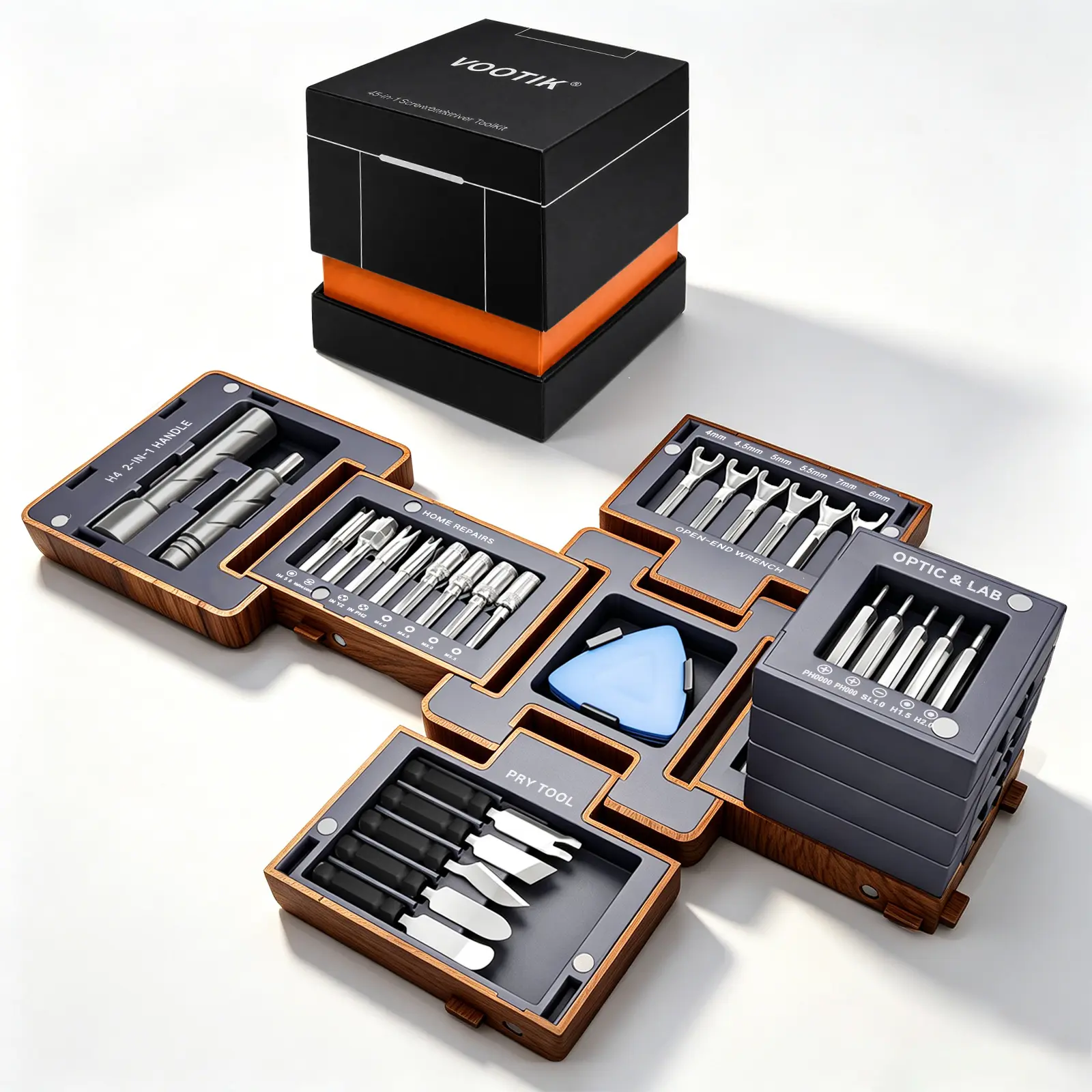 VOOTIK 55-In-1 Magnetic Screwdriver Set, Precision Tools for Home Repair, Electronics Disassembly, Furniture Installation, Practical Gift