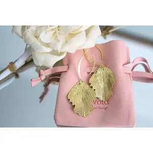 Gisele 18k Gold Plated Oversized Leaf Dangle Earrings | Minimalist Chic