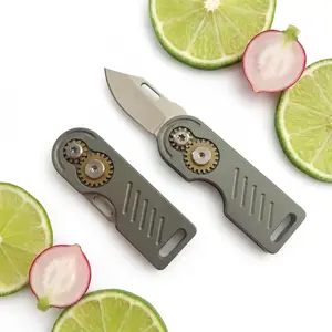 Portable Titanium Gear Pocket Camping Knife Compact Keychain EDC Knife For Outdoor Camping Daily Use Gift ，Folding Hiking Knife Super Premium outdoorfun Multifunctional Folding Tool