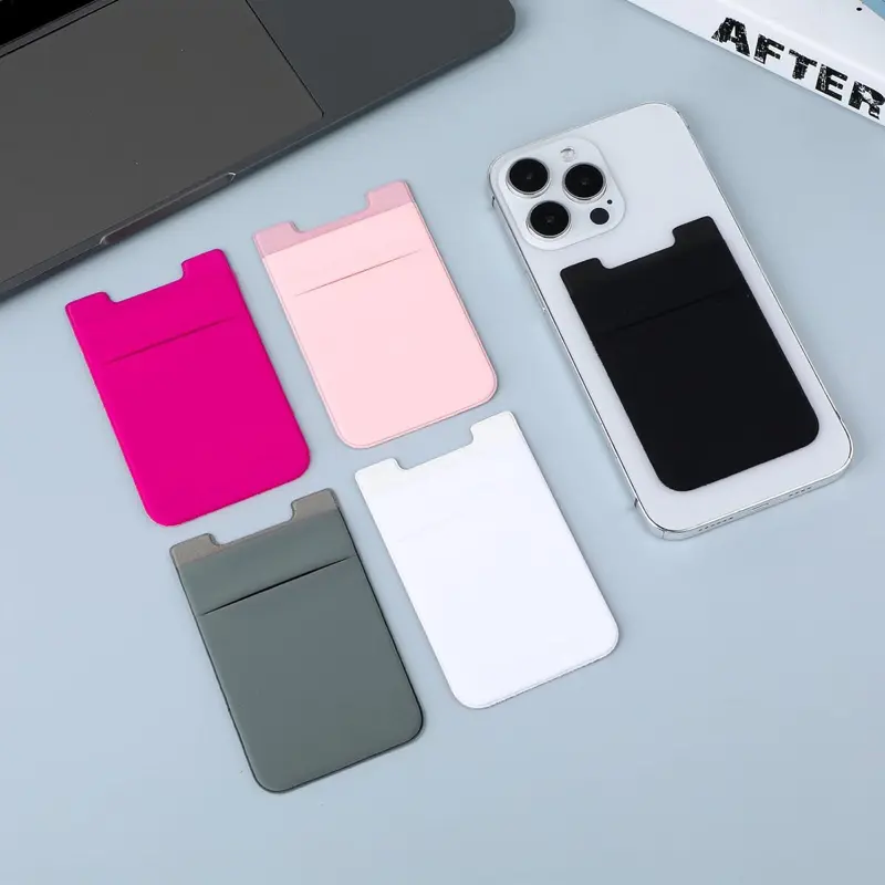 12-Pack Silicone Phone Wallets Adhesive Card Holders in Multiple Colors for Easy Access and Organization