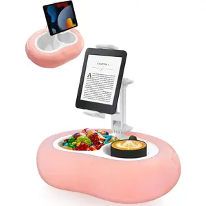 Tablet Pillow Stand, Compatible with 5"-12.9" Kindle, iPad, Phone/Tablet, , , 360? Rotating Phone Holder for Bed, Soft Plush Fabric, Detachable Bowl, Reading and Relaxation  Bed,
